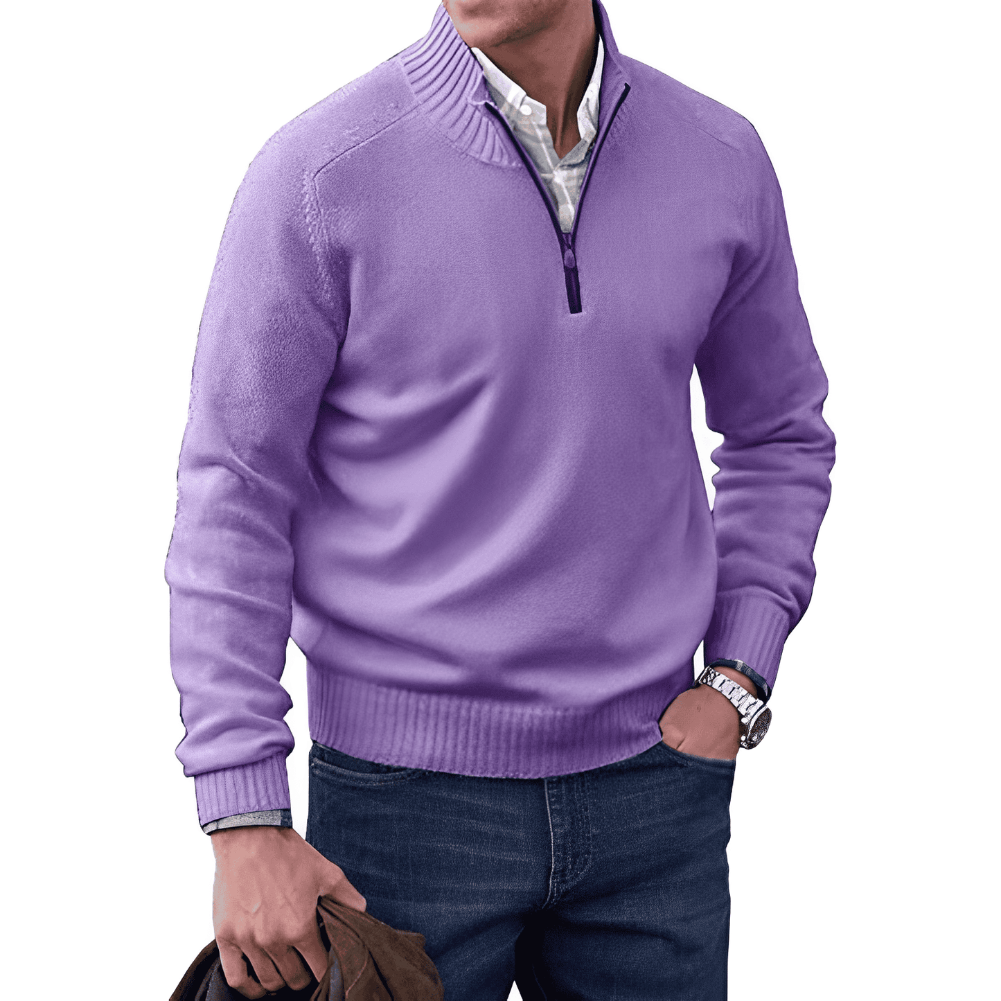 Adrian men’s textured knit sweater with relaxed silhouette, casual and versatile design