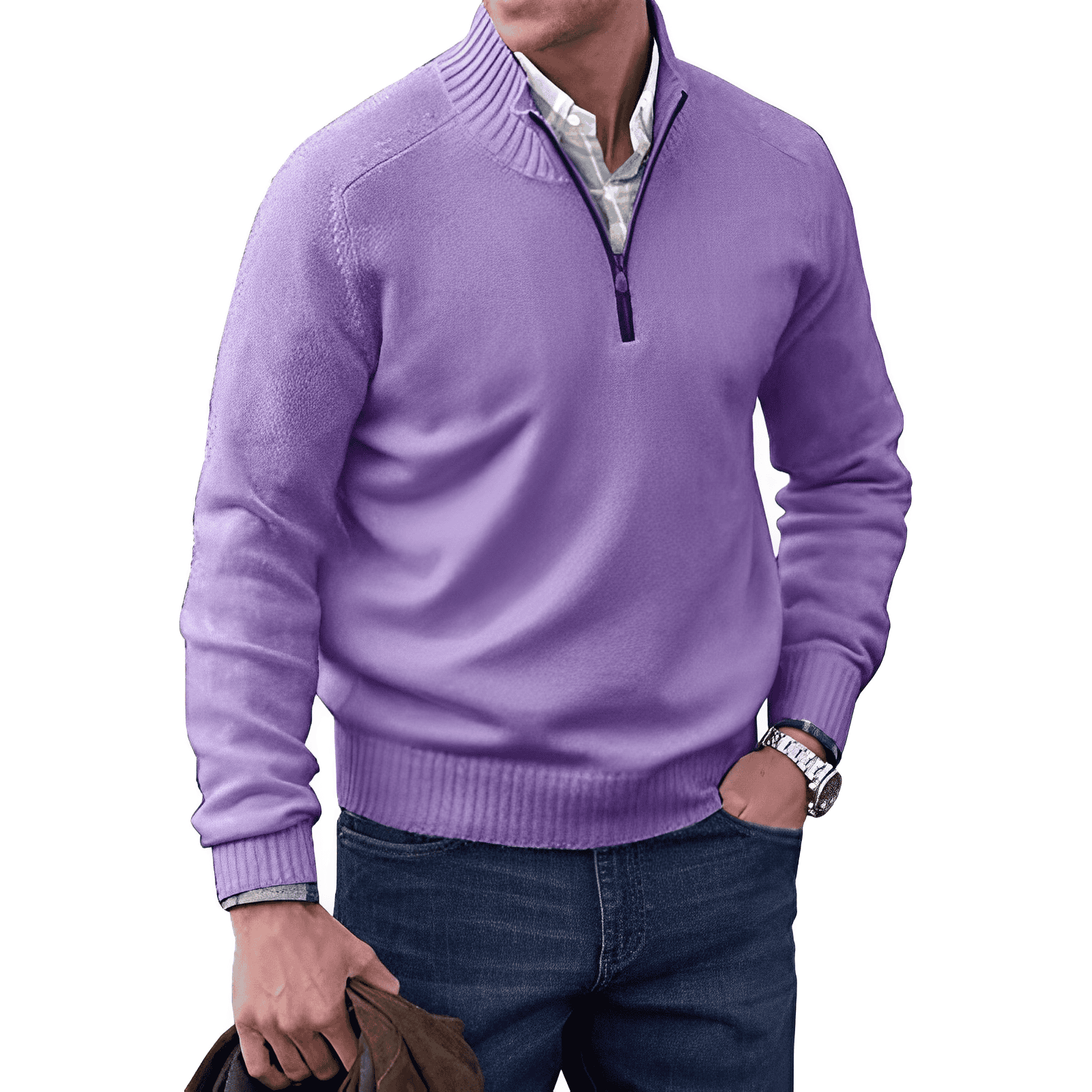 Adrian men’s textured knit sweater with relaxed silhouette, casual and versatile design