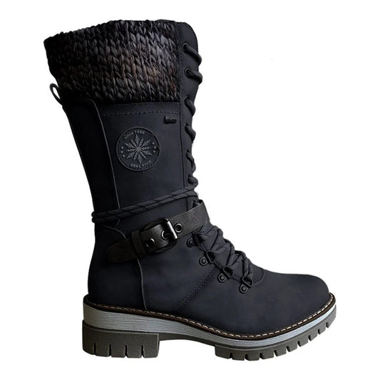 Batia women’s comfortable winter boots with tall silhouette, zip closure, and refined design