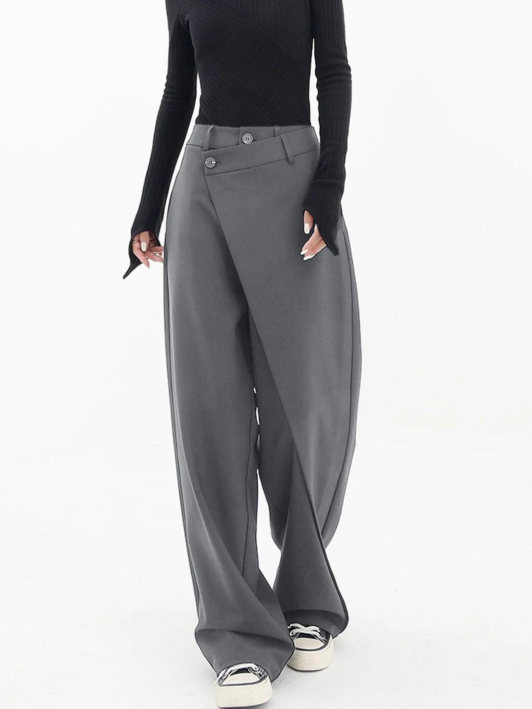 Women’s wide-leg crossed front trousers in breathable fabric – Maribel