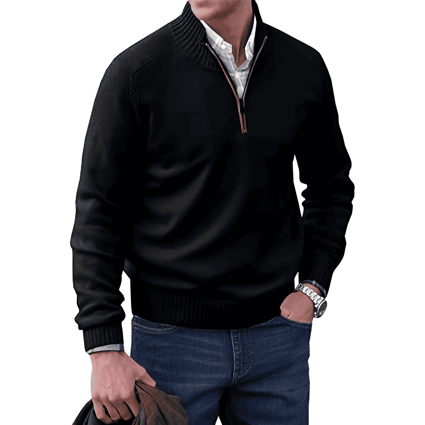 Adrian men’s textured knit sweater with relaxed silhouette, casual and versatile design