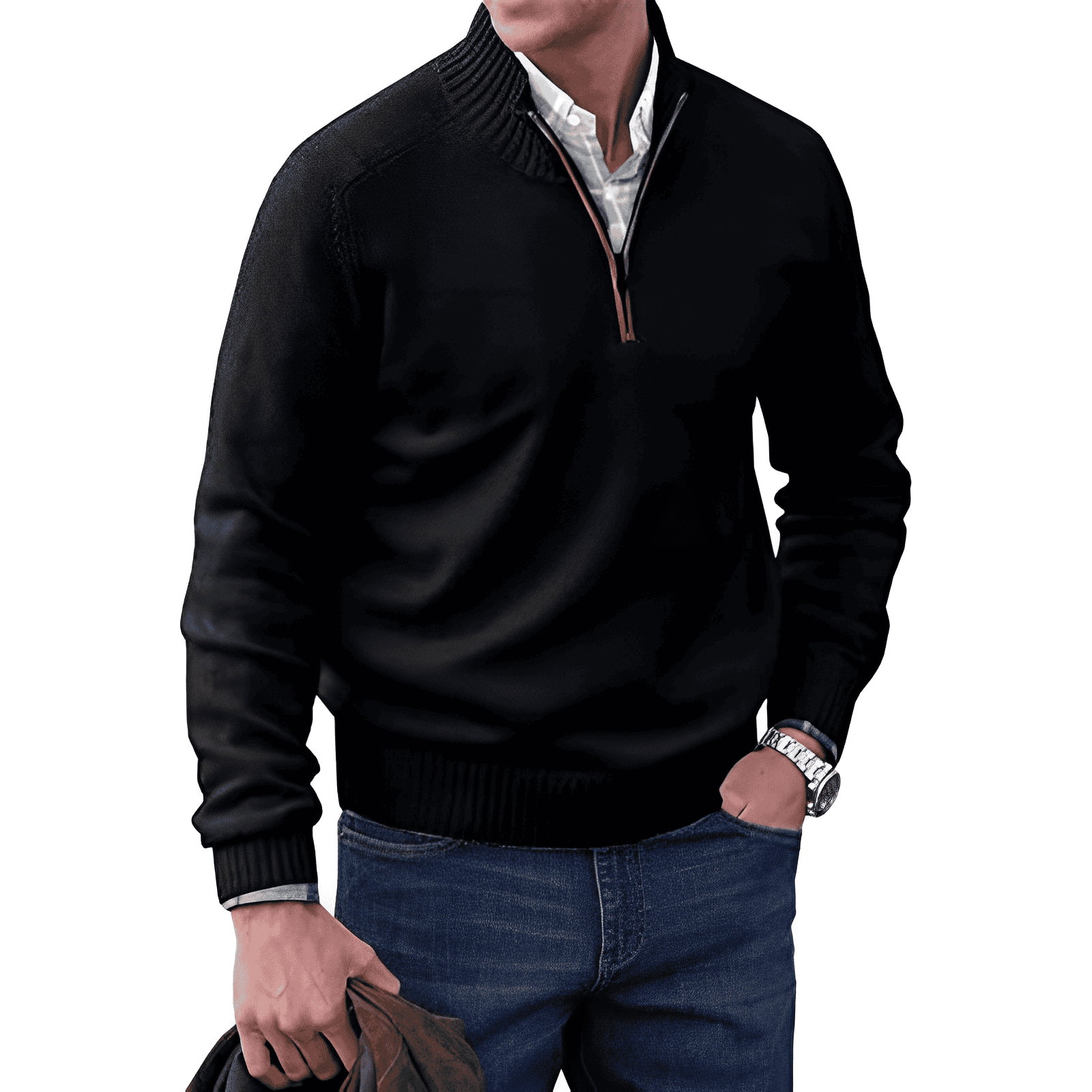 Adrian men’s textured knit sweater with relaxed silhouette, casual and versatile design
