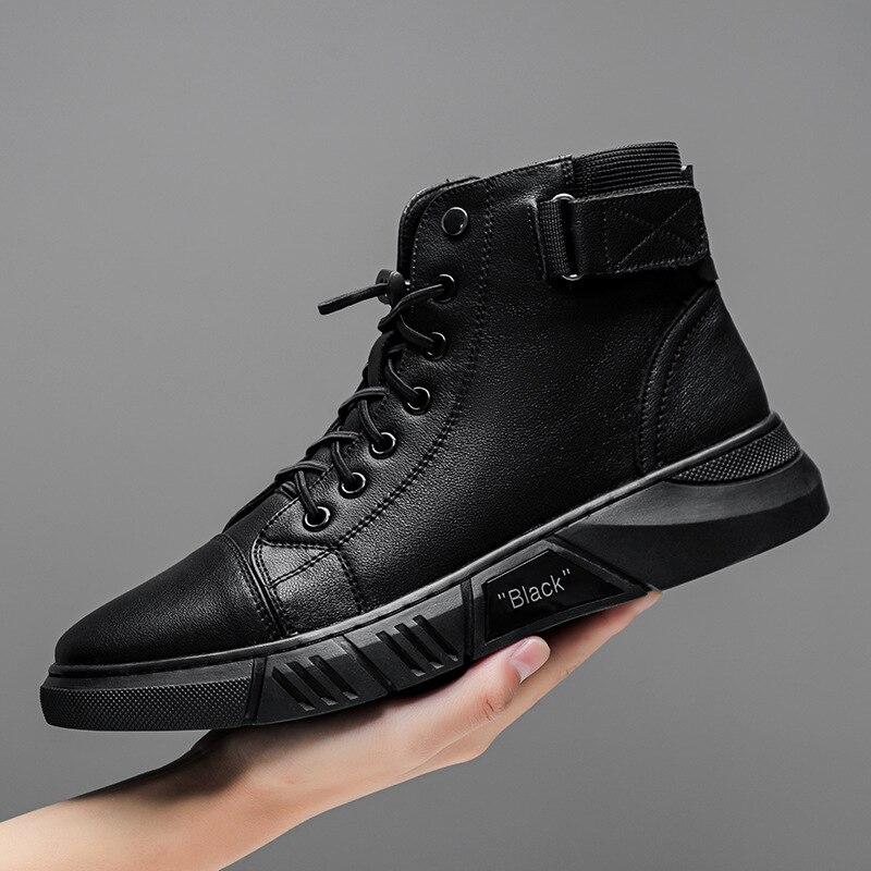 Cyrus men's faux leather boots with a streamlined shape and a sturdy sole for good support.