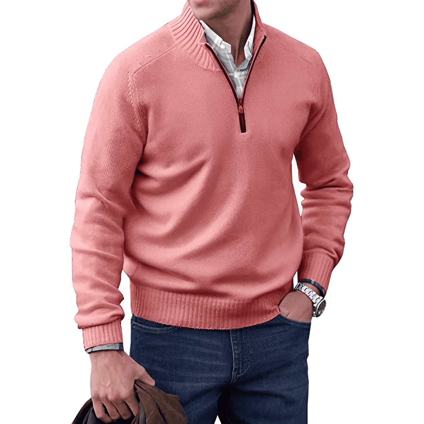 Adrian men’s textured knit sweater with relaxed silhouette, casual and versatile design