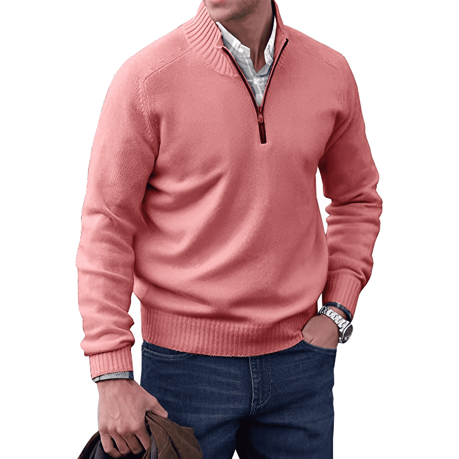 Adrian men’s textured knit sweater with relaxed silhouette, casual and versatile design