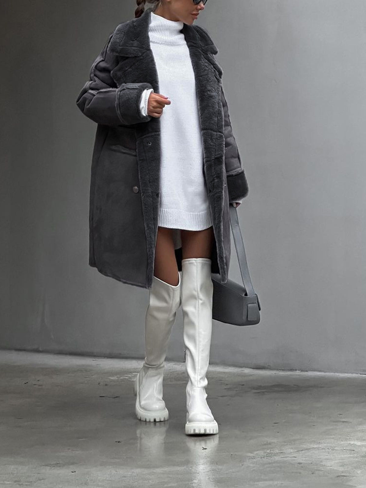 Thalía women’s elegant double-breasted winter coat with soft collar and refined finishes – stylish autumn winter outerwear