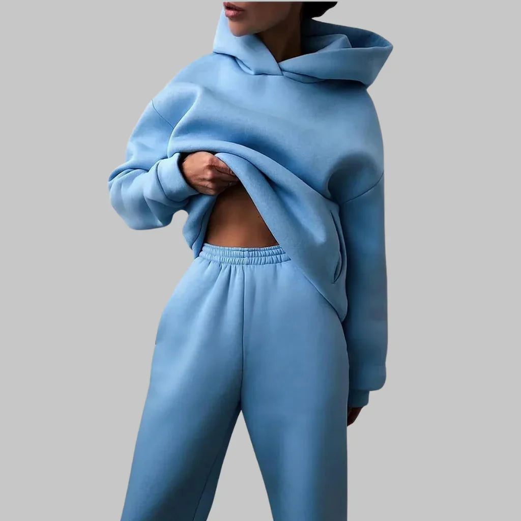 Vera women's relaxed two-piece set with a spacious hoodie and comfortable fitted pants.