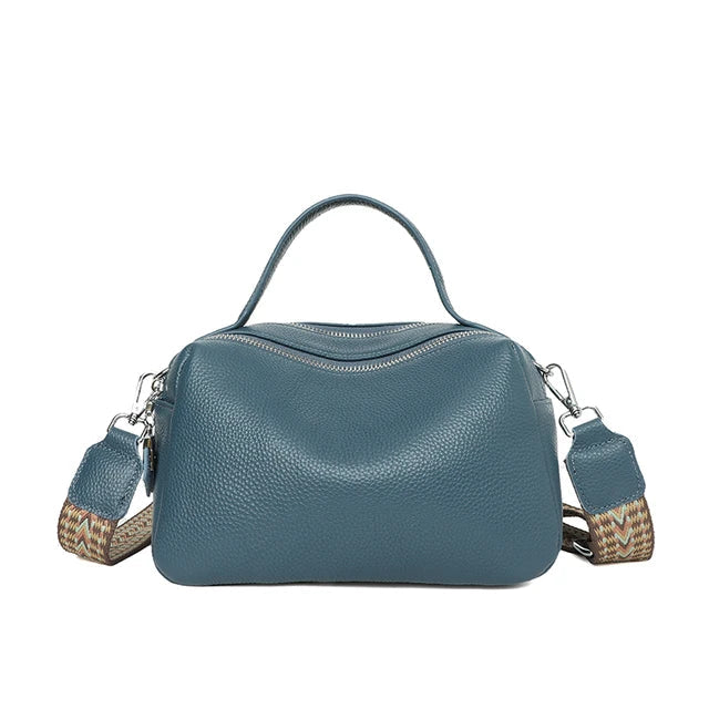 Aria women’s double zip synthetic leather pouch in minimalist design