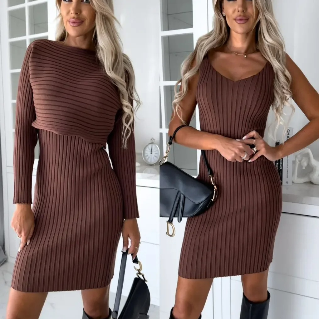 Amara Coordinated 2-Piece Knit Dress and Sweater Set for women