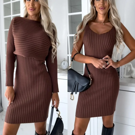 Amara Coordinated 2-Piece Knit Dress and Sweater Set for women