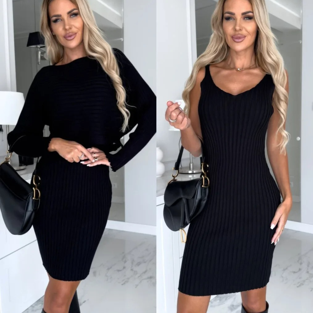 Amara Coordinated 2-Piece Knit Dress and Sweater Set for women