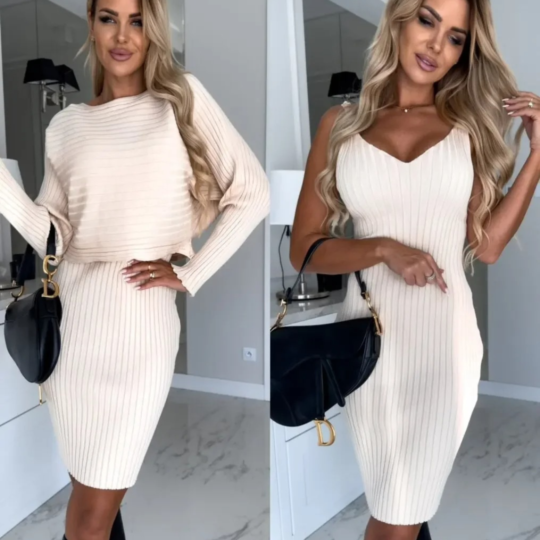 Amara Coordinated 2-Piece Knit Dress and Sweater Set for women