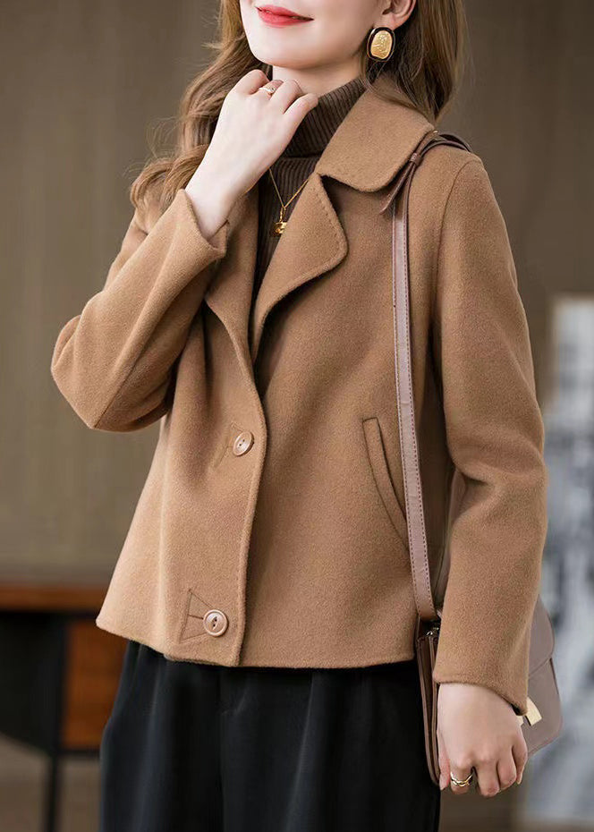 Maureen women’s short wool-style coat with Peter Pan retro collar – autumn winter outerwear