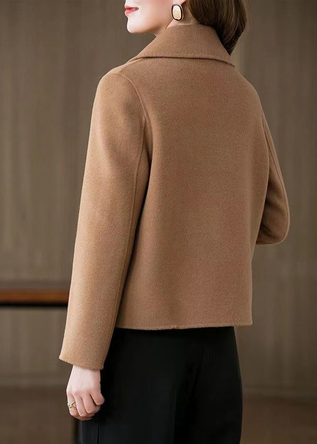 Maureen women’s short wool-style coat with Peter Pan retro collar – autumn winter outerwear