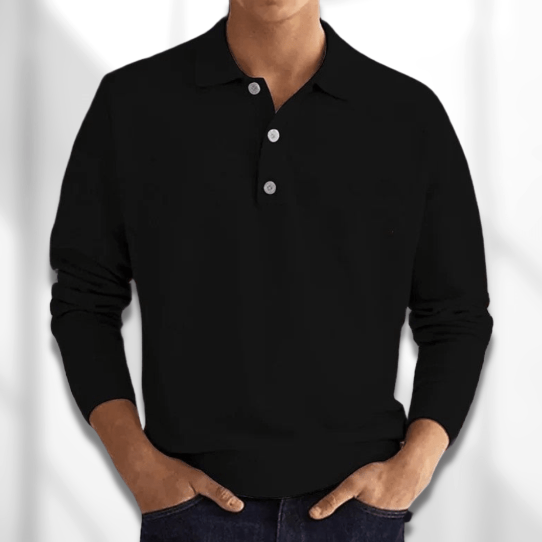 Luciano men’s polo shirt with tailored fit and buttoned collar, casual and refined style