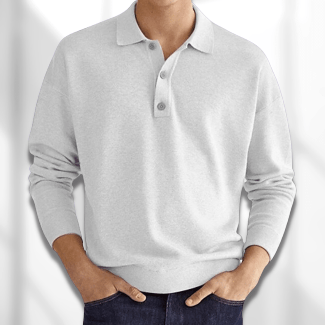 Luciano men’s polo shirt with tailored fit and buttoned collar, casual and refined style