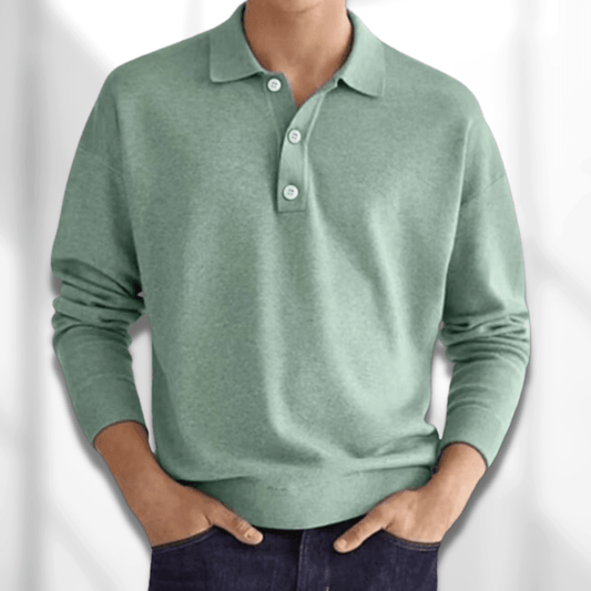 Luciano men’s polo shirt with tailored fit and buttoned collar, casual and refined style
