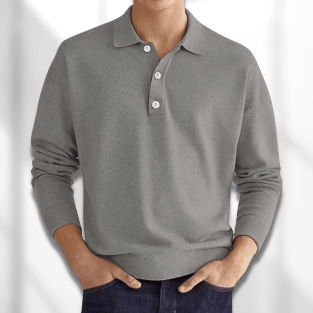 Luciano men’s polo shirt with tailored fit and buttoned collar, casual and refined style