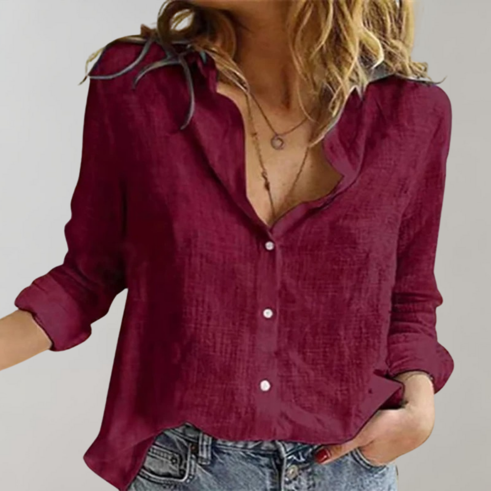 Gadea women’s linen-cotton blend shirt with relaxed fit and fluid cut – casual and refined style