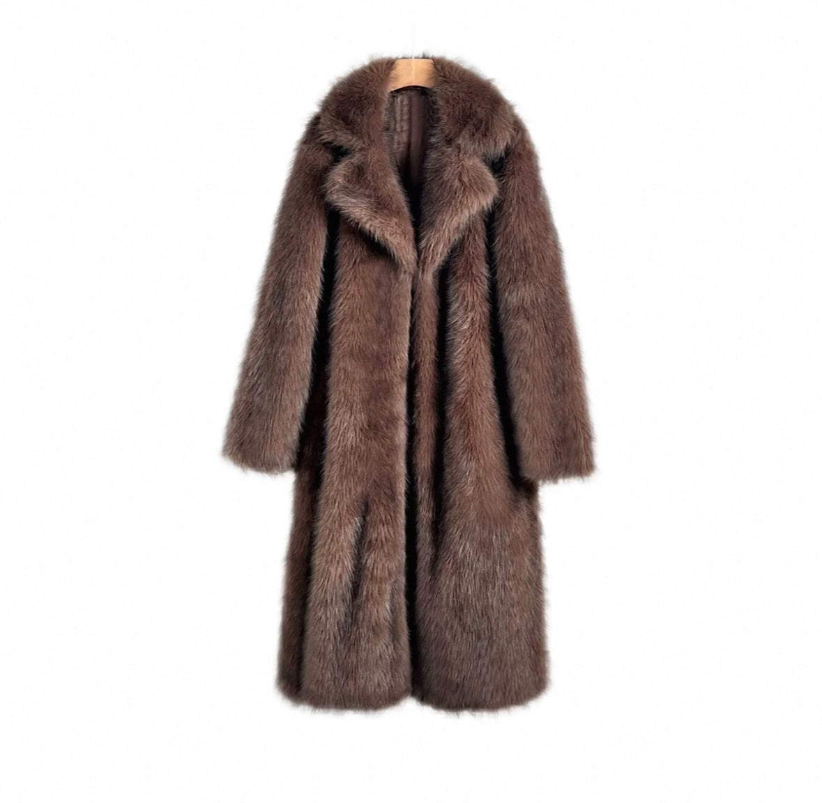 Rowena women’s faux fur coat with soft textured design – elegant winter outerwear