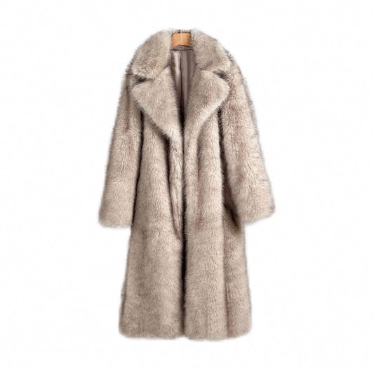 Rowena women’s faux fur coat with soft textured design – elegant winter outerwear