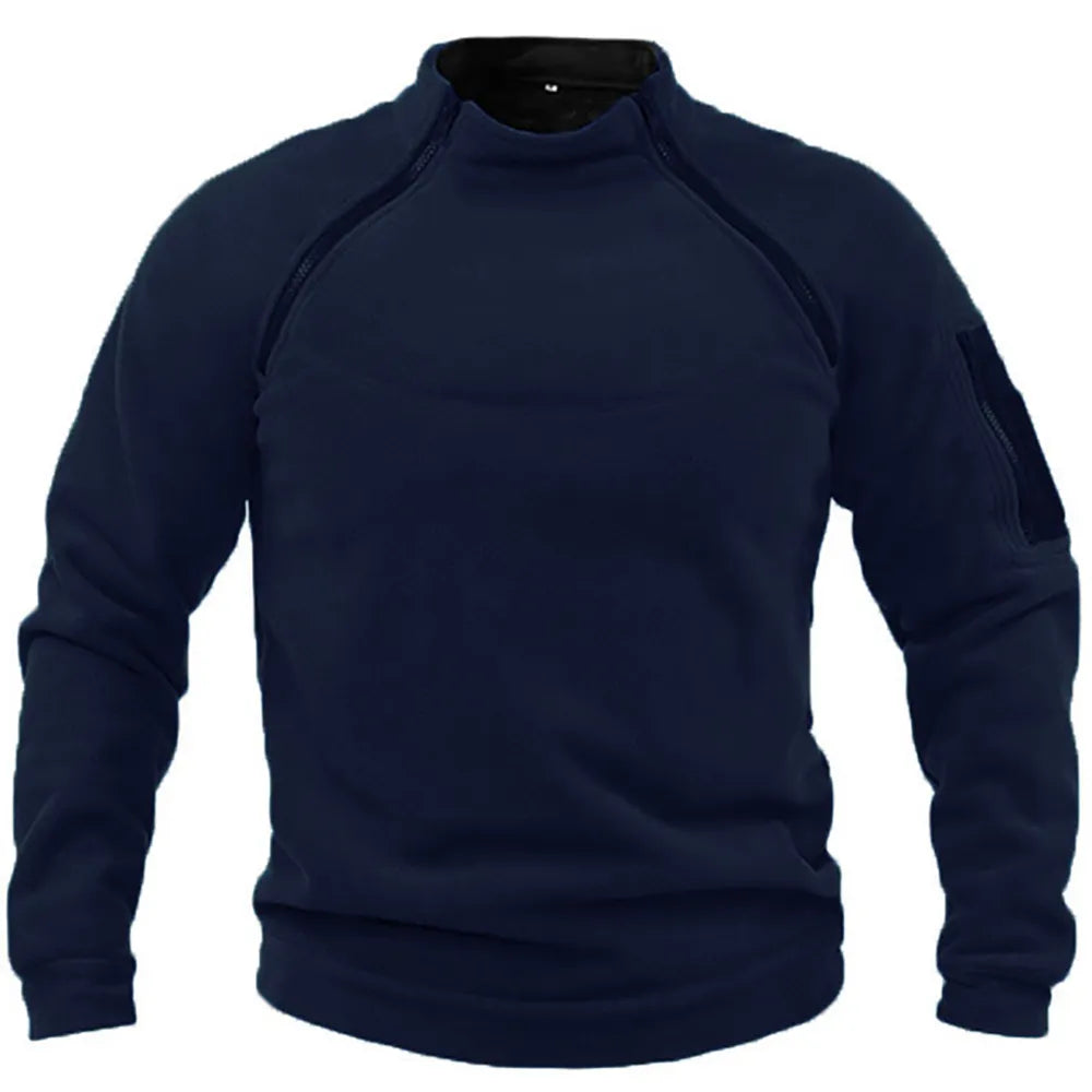 Dorian men’s pullover with high neck and partial zip, functional and casual style