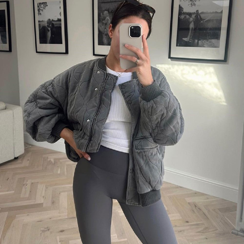 Flavia women’s oversized bomber jacket with modern urban style for autumn and winter