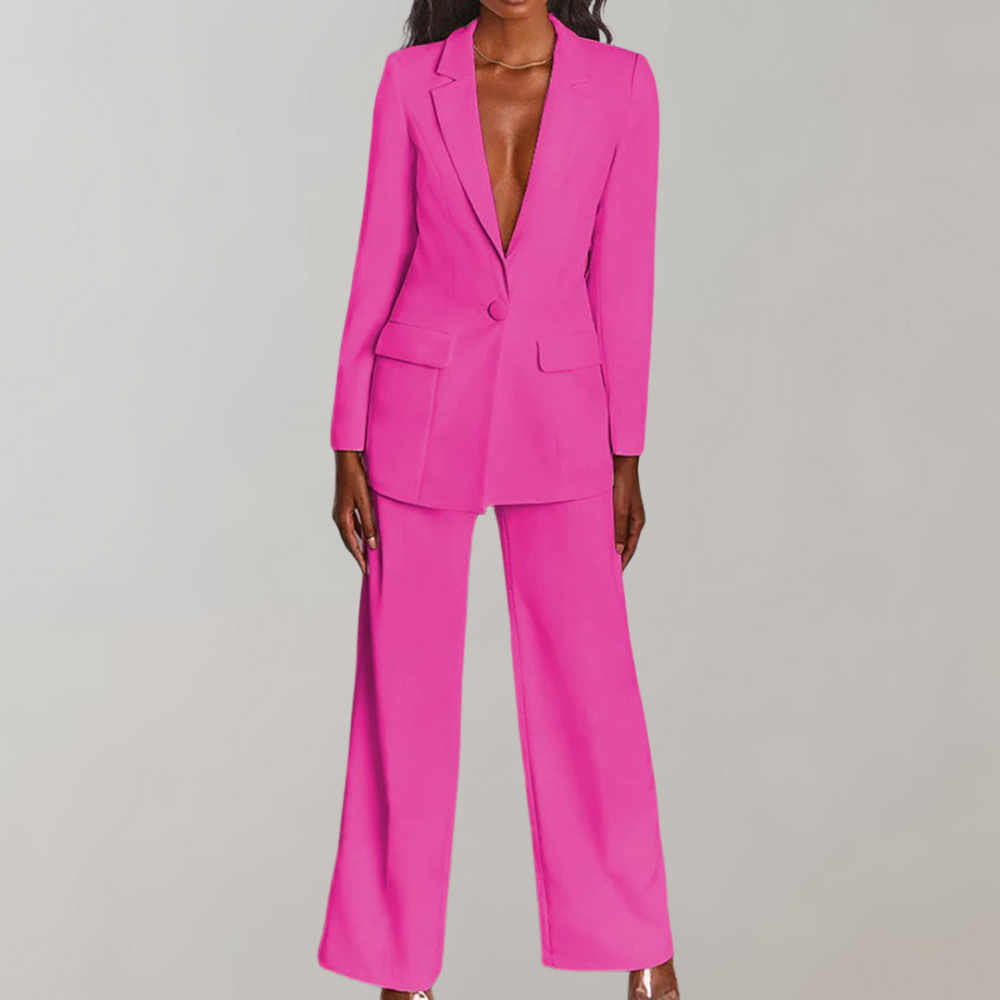 Gretel women’s elegant two-piece set with tailored blazer and pants for professional and evening looks
