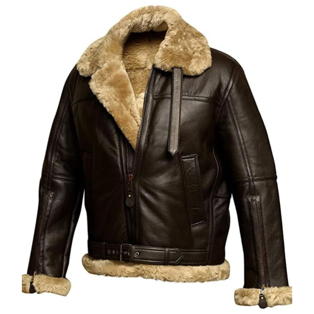 Marlo men’s leather-look jacket with soft fleece lining and structured design