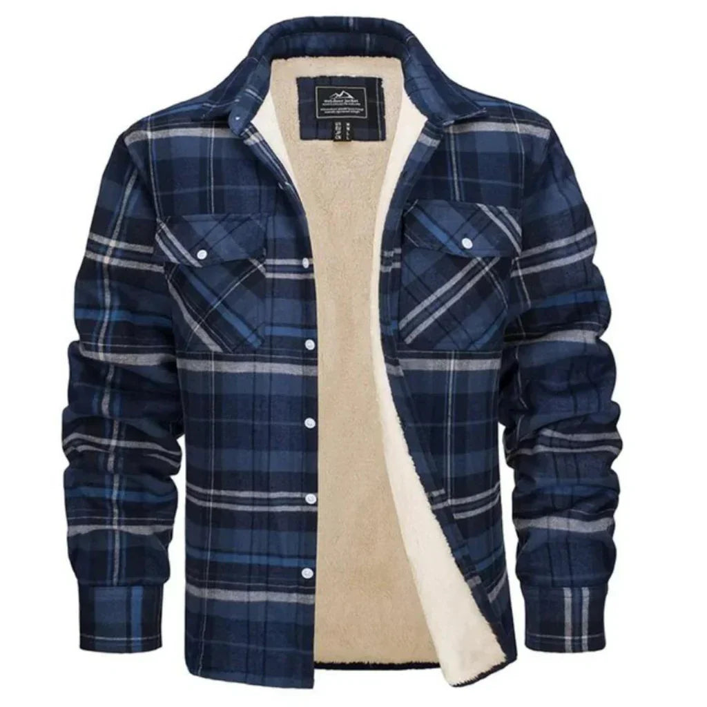 Men’s plaid lined jacket with classic check pattern