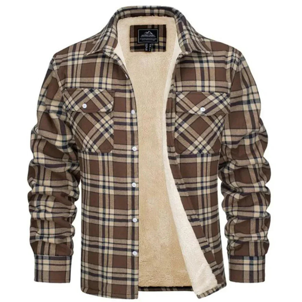 Men’s plaid lined jacket with classic check pattern