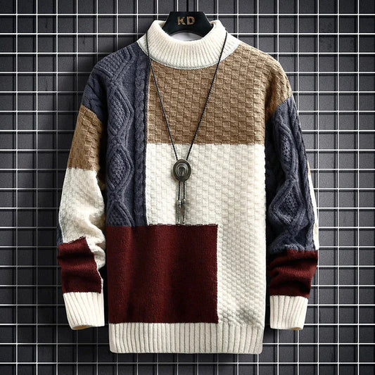 Damian men’s crew neck knit sweater in soft fabric – classic autumn winter knitwear
