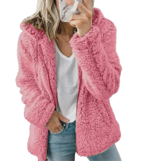 Jade women’s casual fleece jacket with relaxed fit and zip front, versatile and cozy style