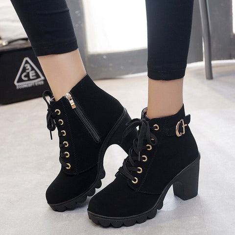 ylvie women's high heel lace-up ankle boots with a structured and elegant design.