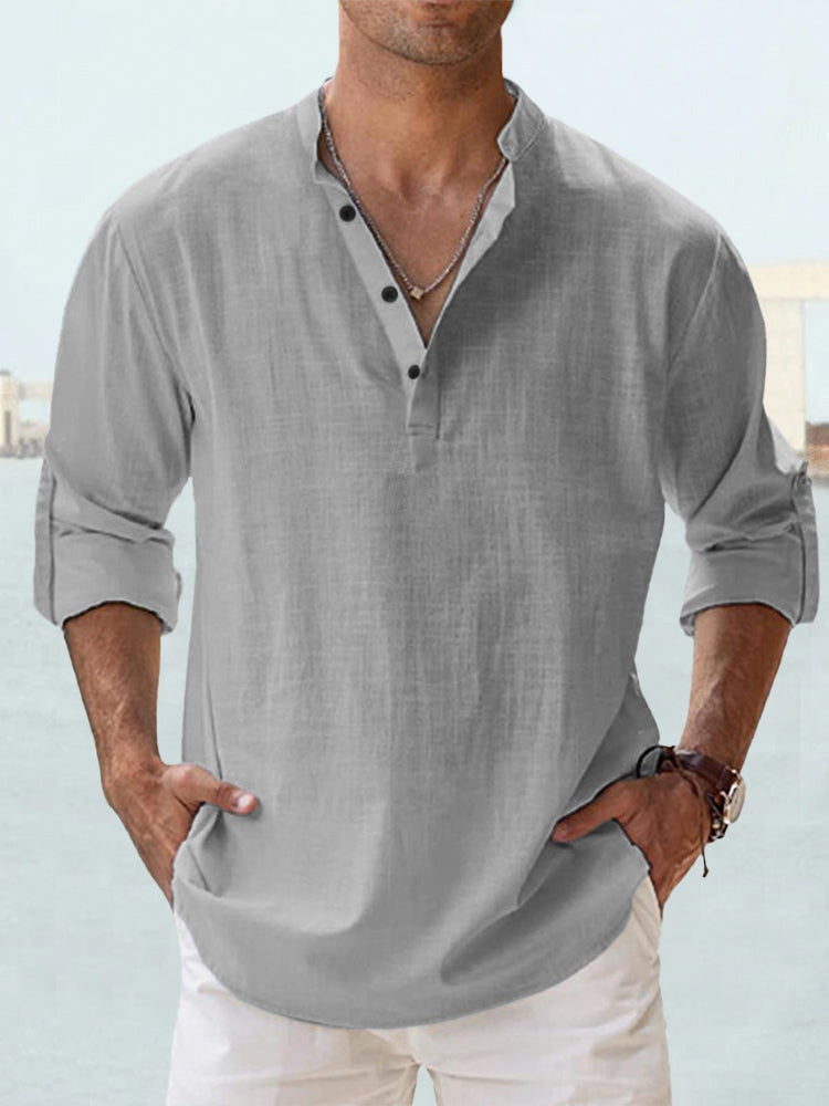 Logan elegant men's shirt with a flowy, tailored cut and a classic collar.