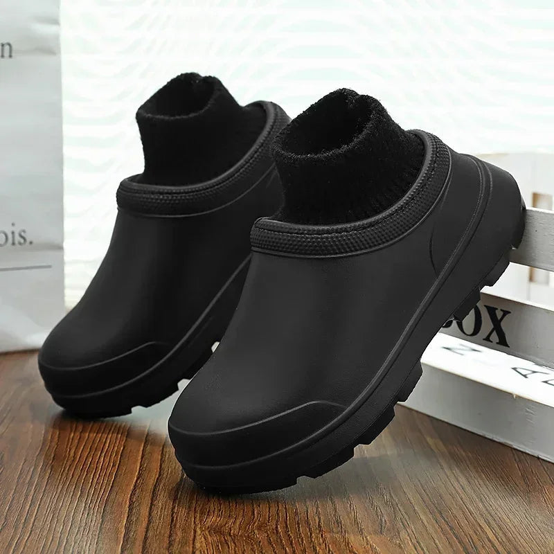 Women’s clog-style socks with slip-on design.
