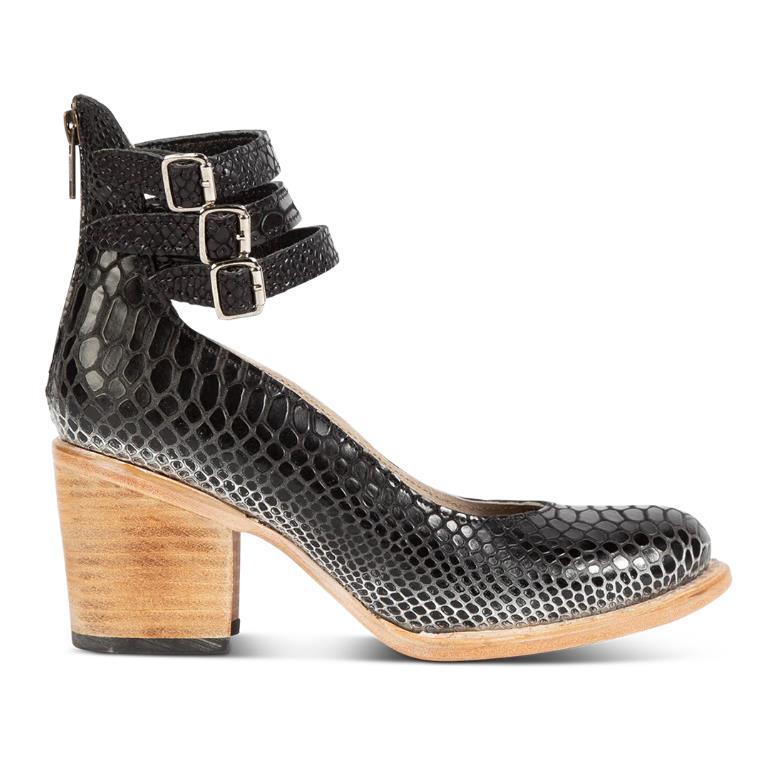 Amara women's elegant heels with a triple strap design and a sleek, modern silhouette.