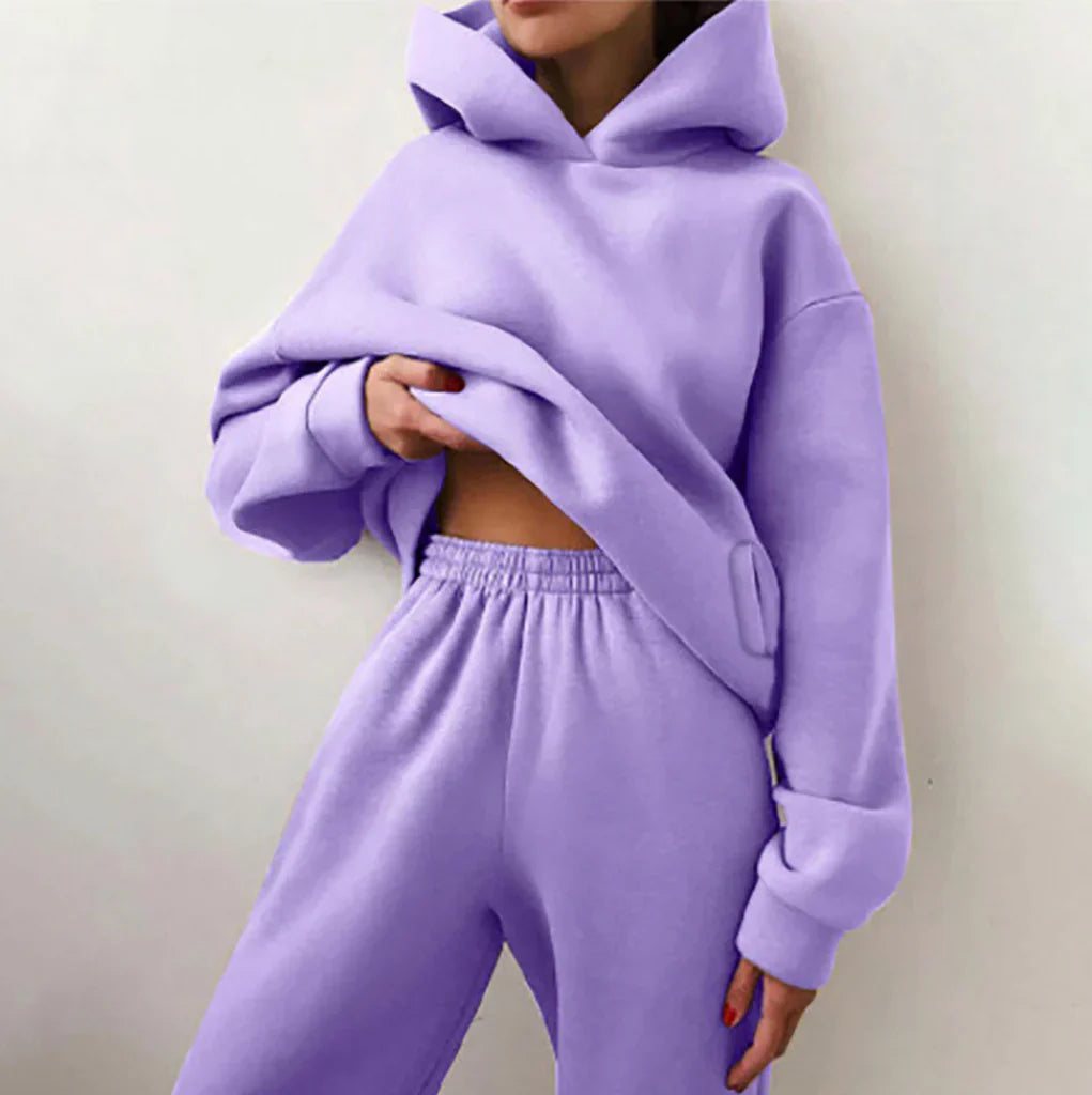 Vera women's relaxed two-piece set with a spacious hoodie and comfortable fitted pants.