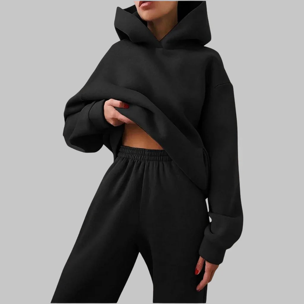 Vera women's relaxed two-piece set with a spacious hoodie and comfortable fitted pants.