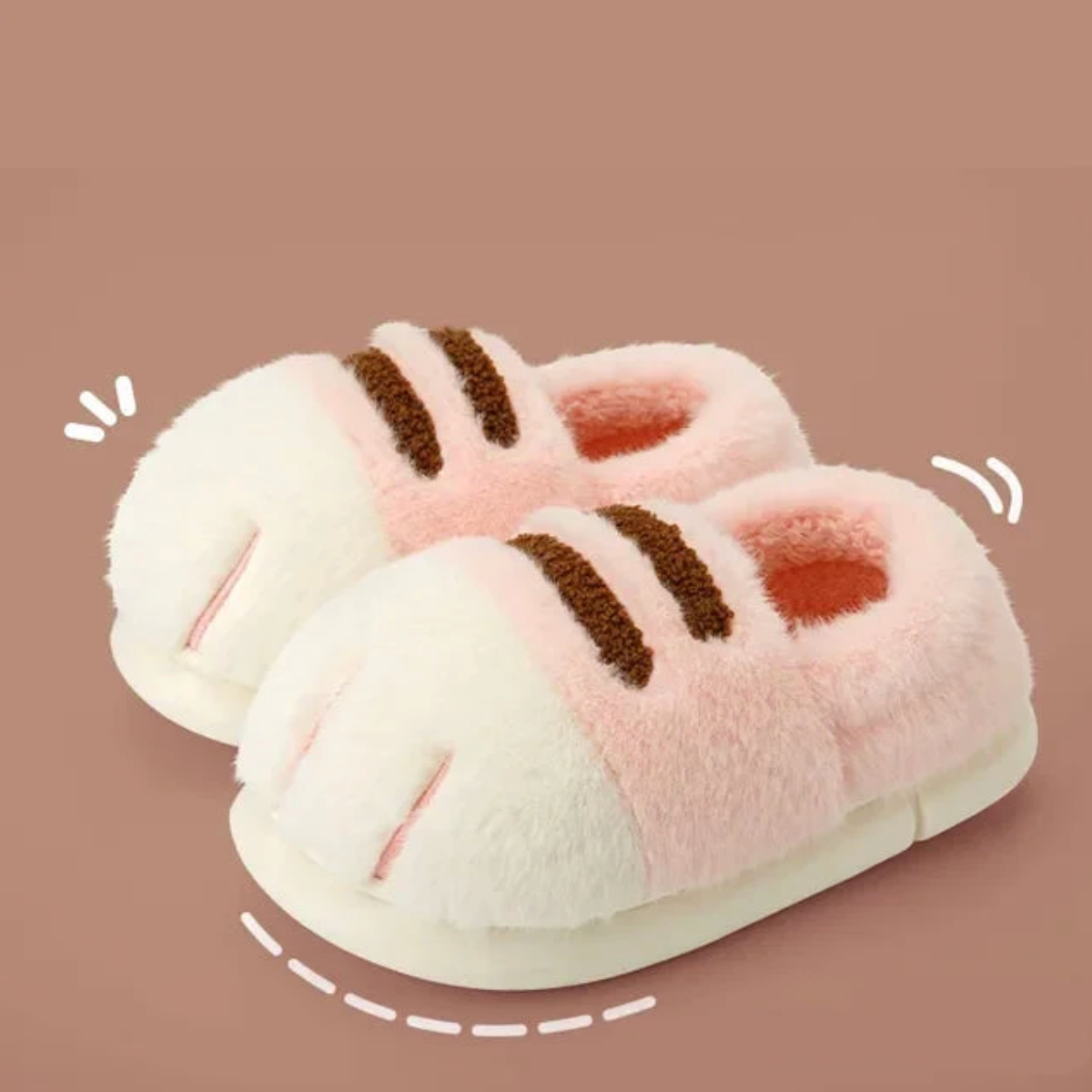 Pawlette cat paw shaped slippers with cushioned sole, cozy and playful indoor footwear