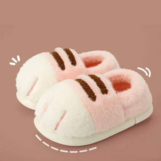 Pawlette cat paw shaped slippers with cushioned sole, cozy and playful indoor footwear