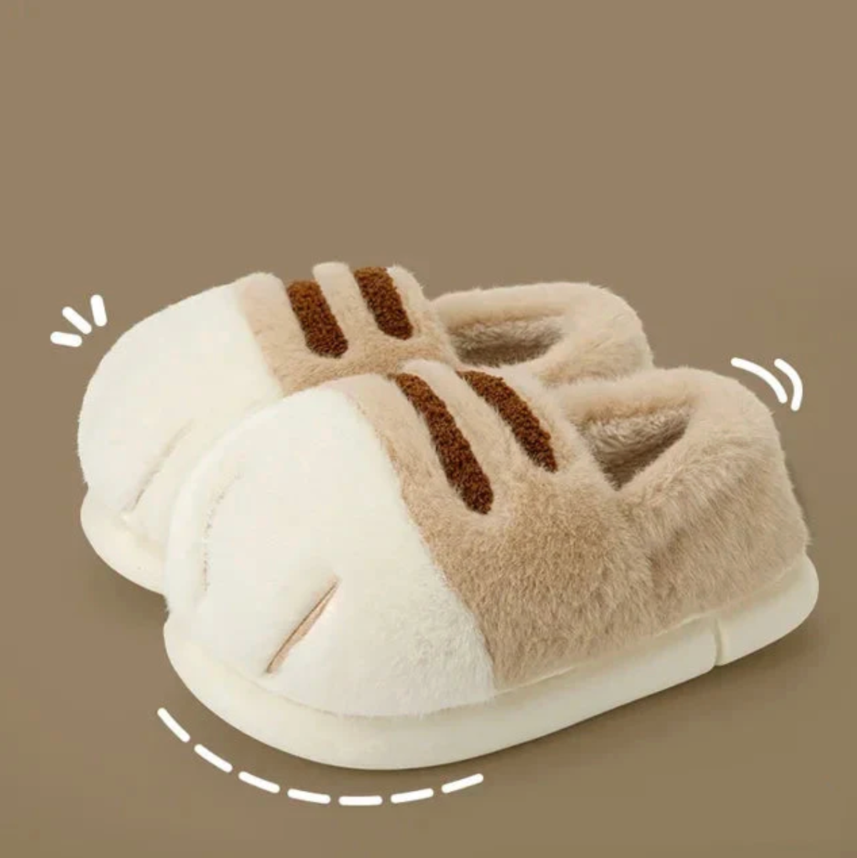 Pawlette cat paw shaped slippers with cushioned sole, cozy and playful indoor footwear
