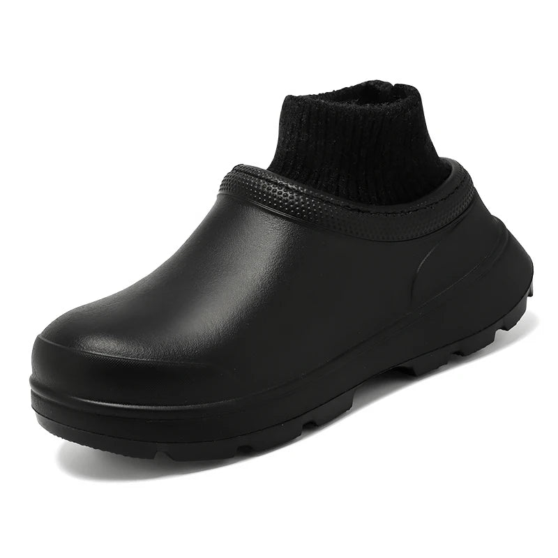 Women’s clog-style socks with slip-on design.