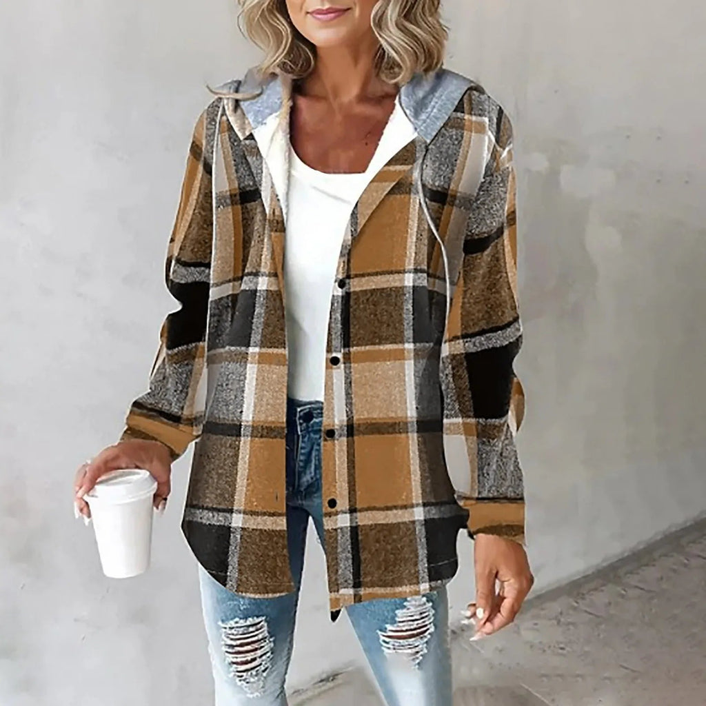 Women’s oversized textured knit cardigan with hood – long casual style