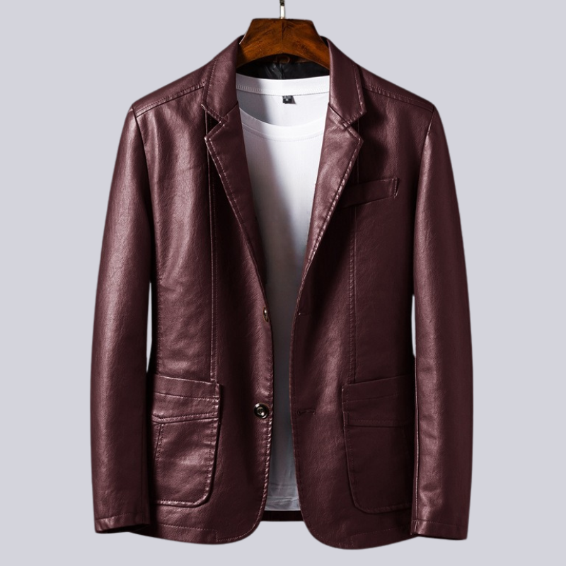 Darian men’s faux leather jacket with tailored fit and sleek design, bold and versatile outerwear