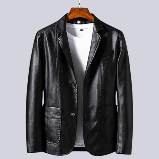 Darian men’s faux leather jacket with tailored fit and sleek design, bold and versatile outerwear