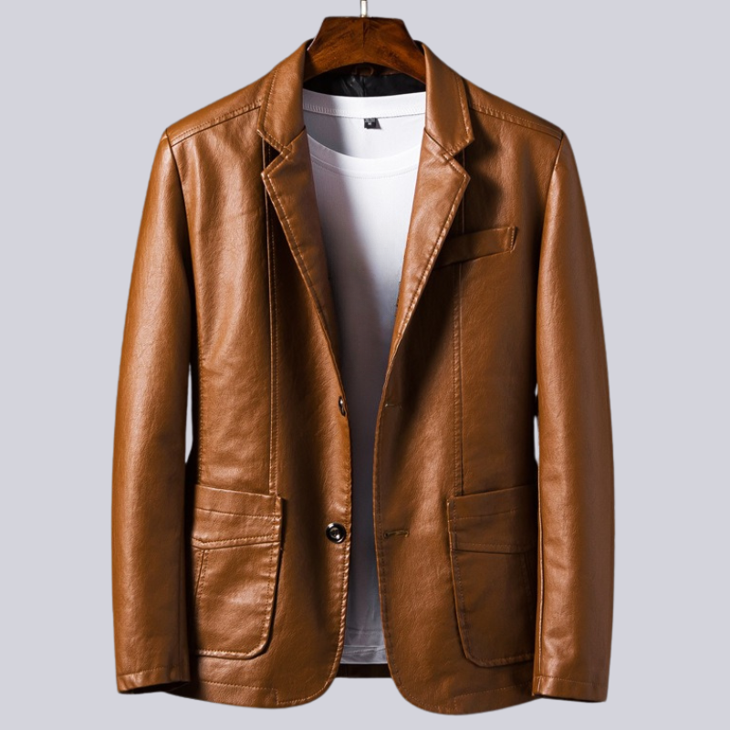 Darian men’s faux leather jacket with tailored fit and sleek design, bold and versatile outerwear
