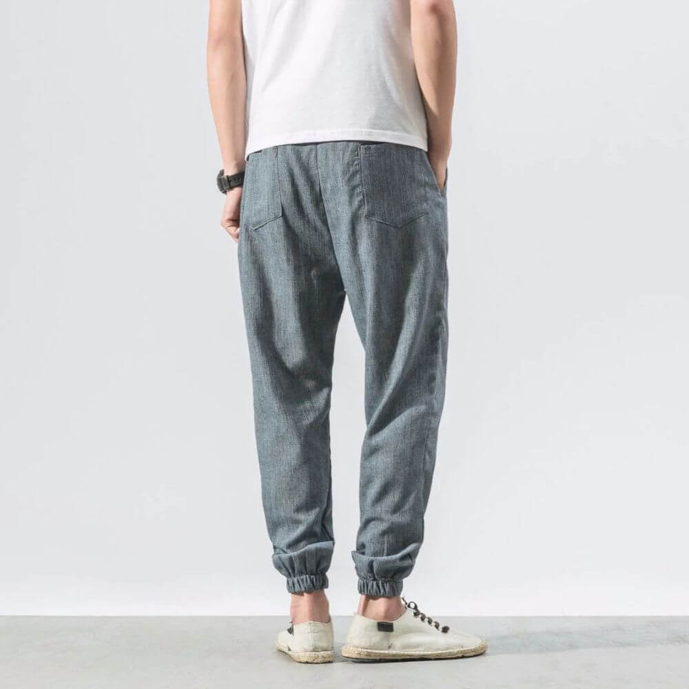 Men’s cotton-linen joggers in lightweight tapered fit – Darian