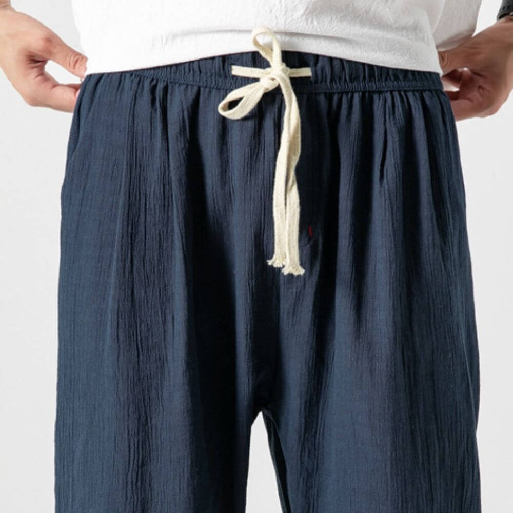 Men’s cotton-linen joggers in lightweight tapered fit – Darian