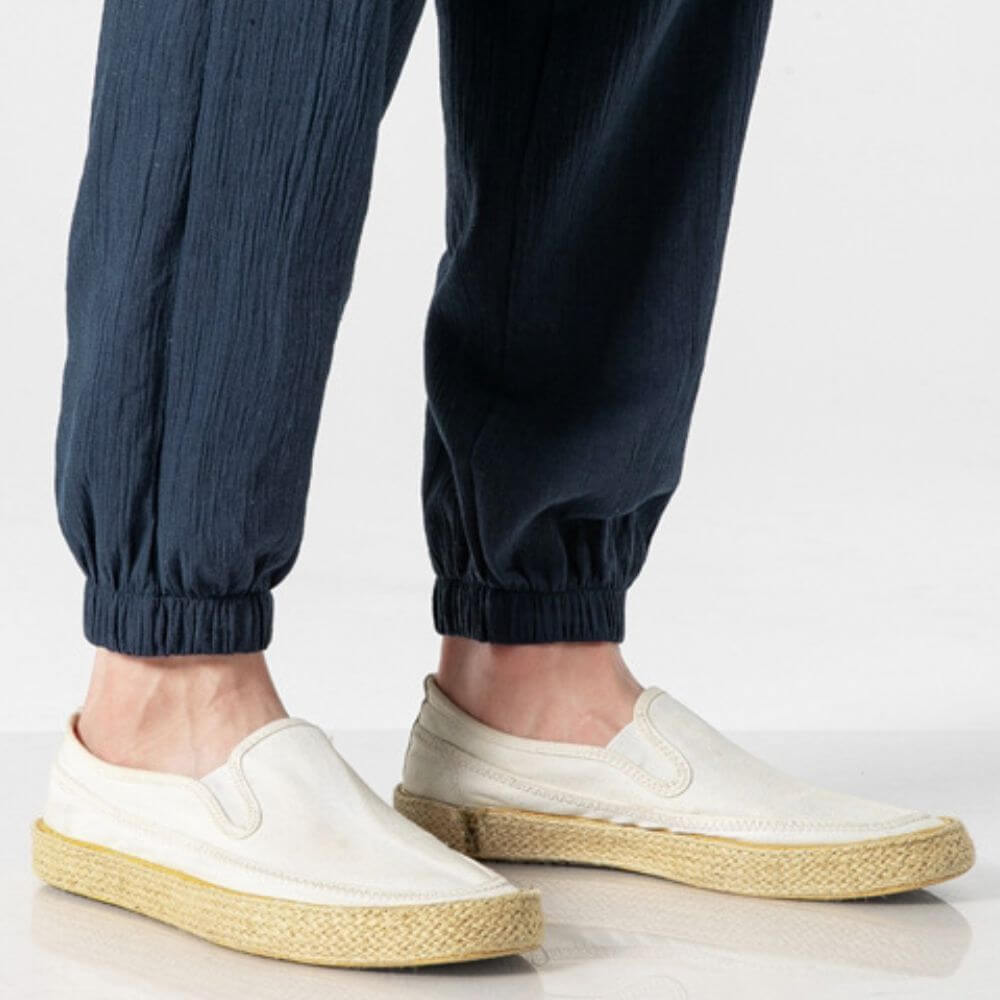 Men’s cotton-linen joggers in lightweight tapered fit – Darian